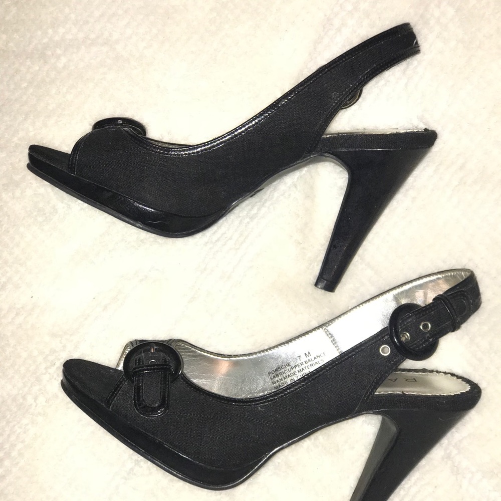 Rampage Black Slingback Heels
